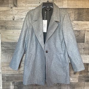 NEW forever 21 gray boyfriend coat mid length